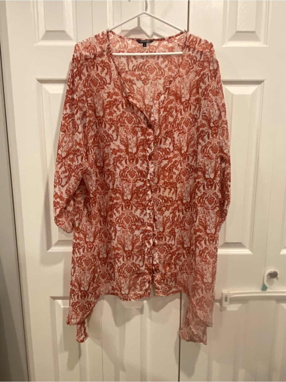 George Rust and White Printed Button-Front Tunic
